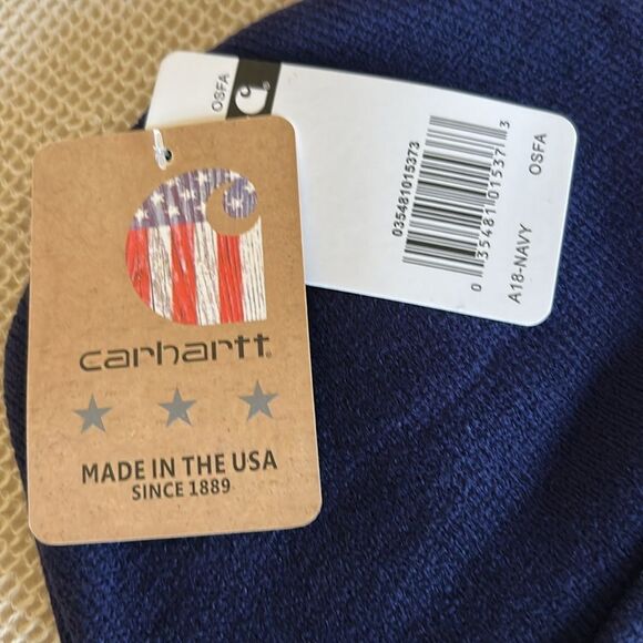 Carhartt Blue Knit Hat/Beanie with Logo Patch one size NWT - Picture 5 of 7